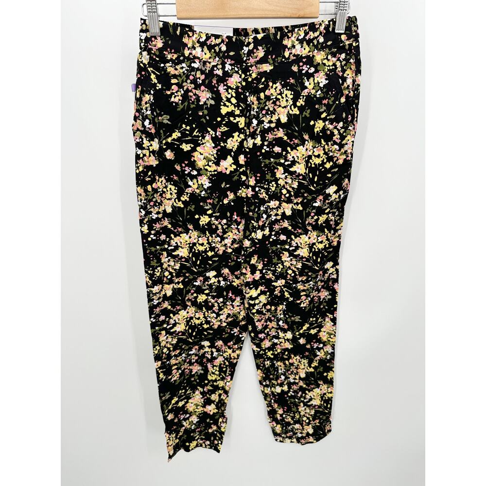 Jessica Simpson Pants Women‎ XS NWT Black Multi Floral Print 100% Viscose Casual